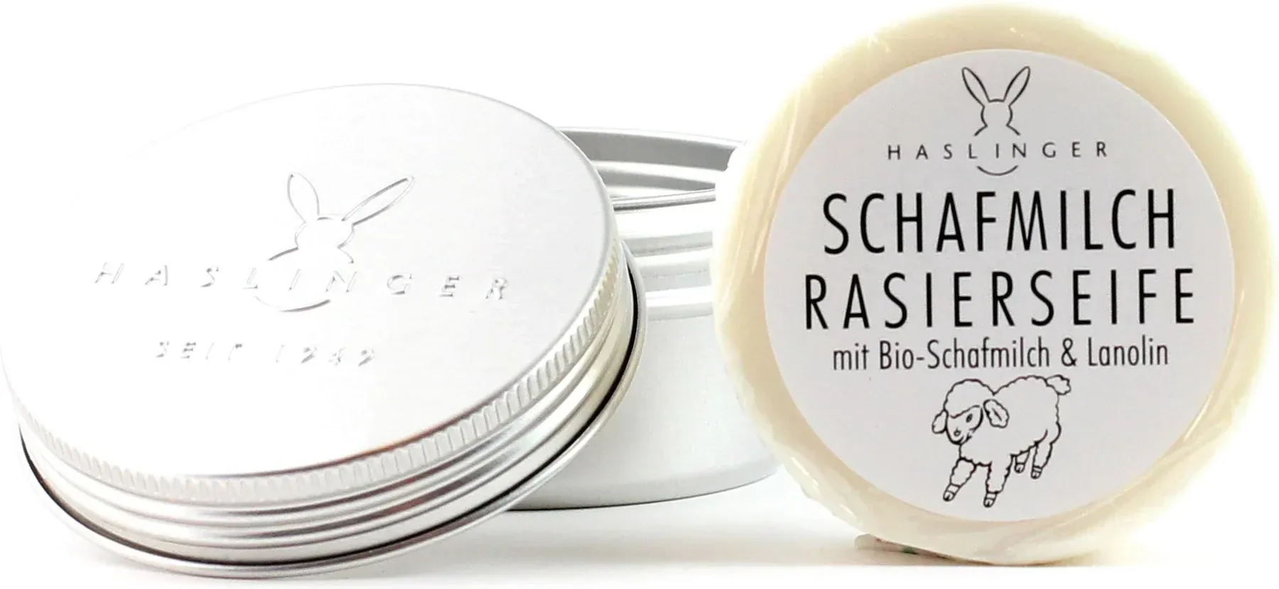 Schafmilch Rasierseife in Dose