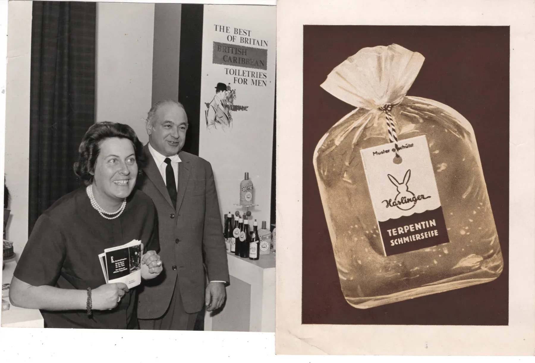Ing. Edith und Ing. Georg Haslinger mit historischer Schmierseifen-Verpackung